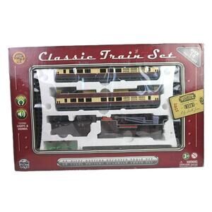 WowToyz 20 Piece Classic Train Set Vintage Locomotive & Track & Accessories